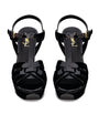 Saint Laurent Black Leather Tribute Platform Sandals 105