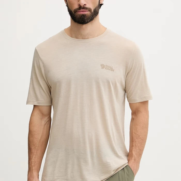 Fjallraven erkek tişörtü, yün katkılı Abisko Wool