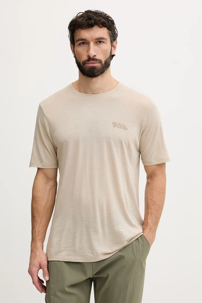 Fjallraven erkek tişörtü, yün katkılı Abisko Wool