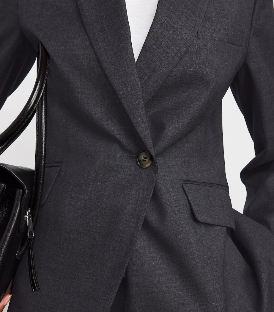 Grey Double-Breasted Blazer