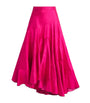 Tory Burch Pink Silk Voile Flared Midi Skirt