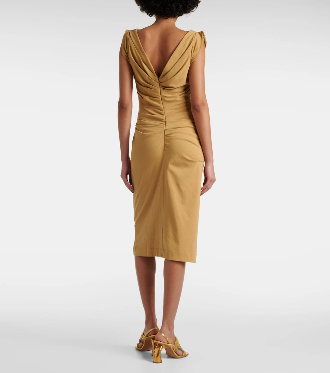 Dries Van Noten - Gathered cotton jersey midi dress