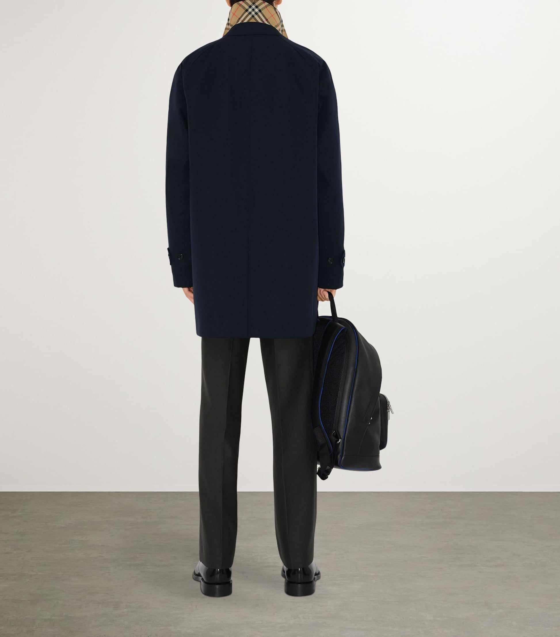 Burberry Blue Short Camden Heritage Car Coat