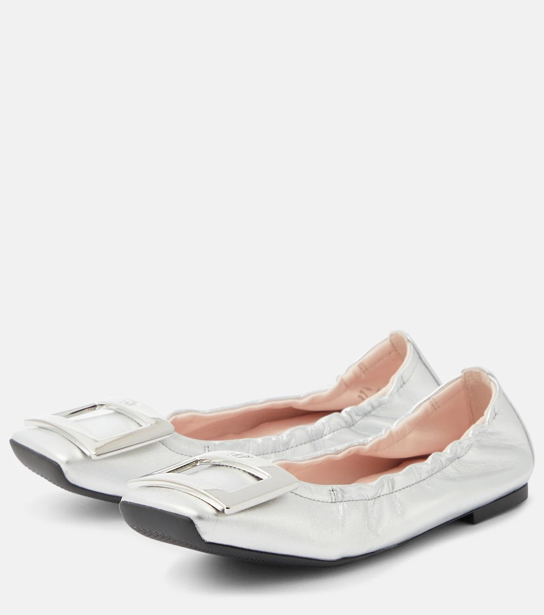 Roger Vivier - Viv' Pockette metallic leather ballet flats