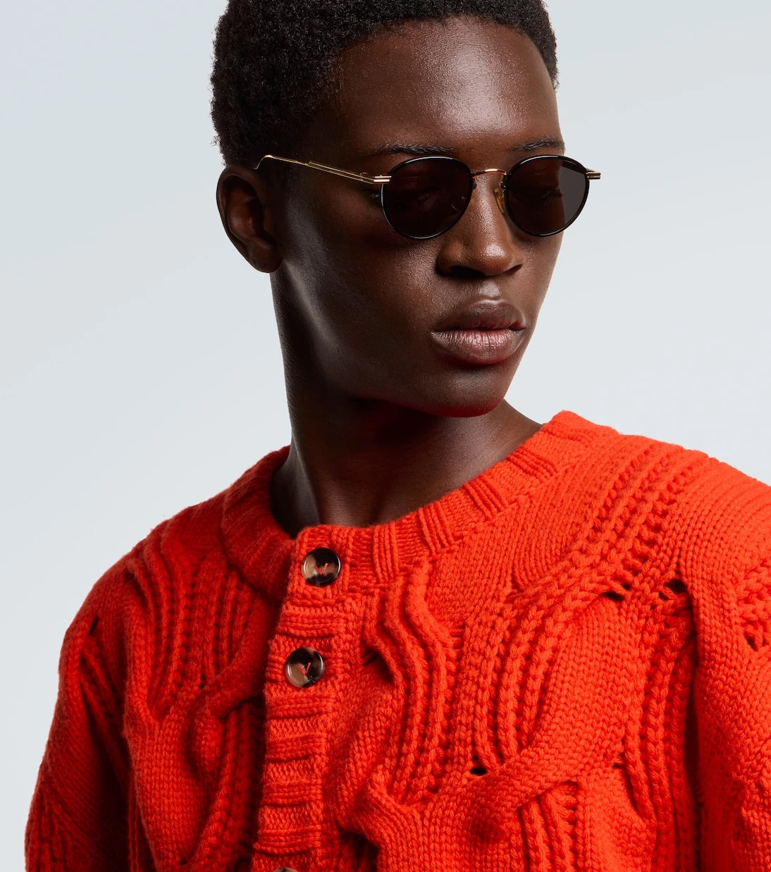 Bottega Veneta - نظارة شمسية Ribbon مستديرة