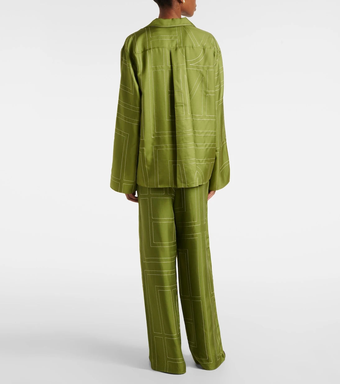 Toteme - Monogram silk twill pajama shirt