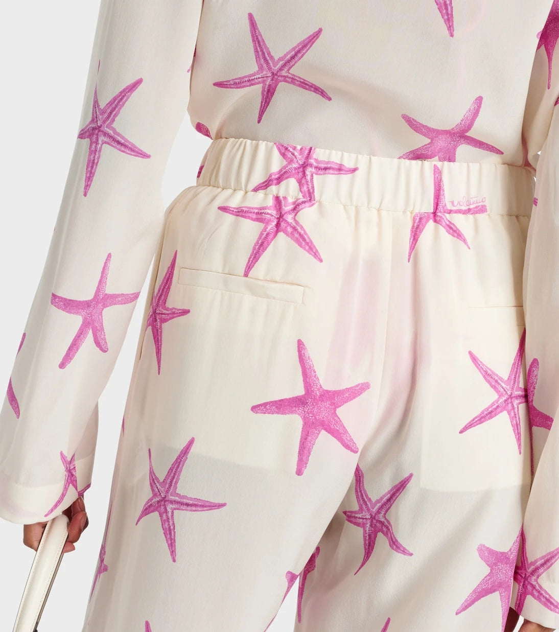 Valentino - Printed high-rise silk wide-leg pants