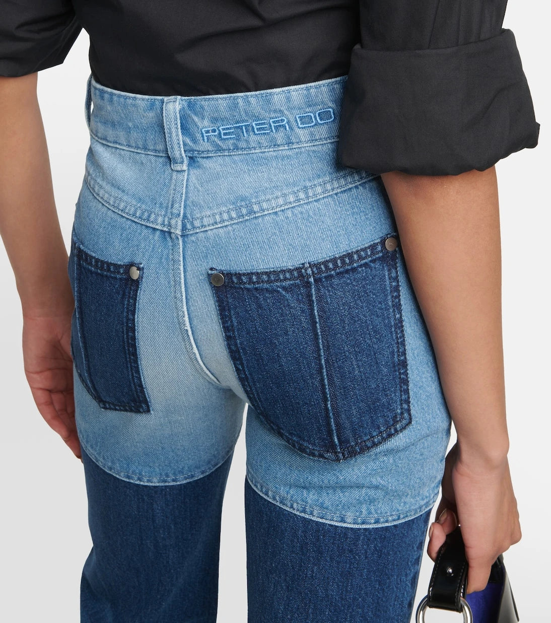 Peter Do - Patchwork high-rise straight jeans
