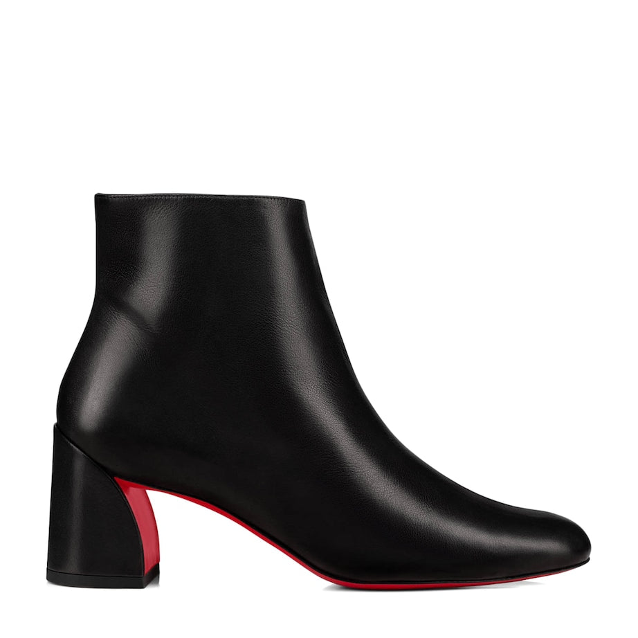 Christian Louboutin Black Turela Leather Ankle Boots 55