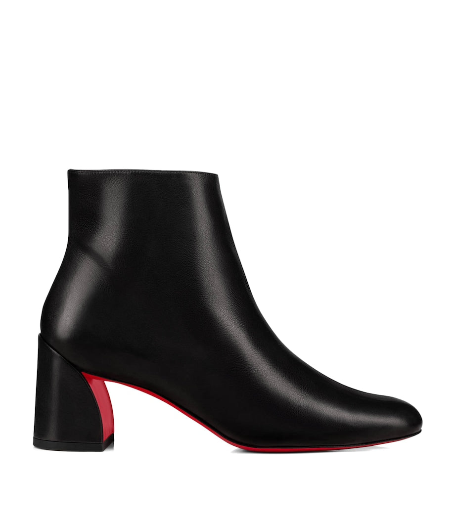 Christian Louboutin Black Turela Leather Ankle Boots 55