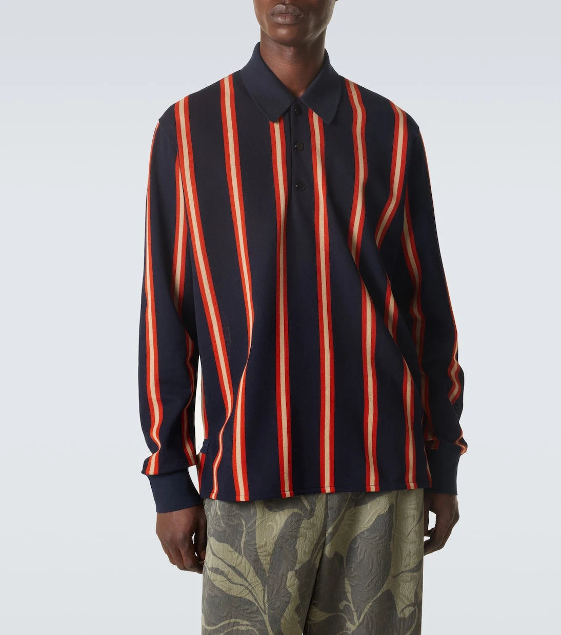 Junya Watanabe - Striped wool polo shirt