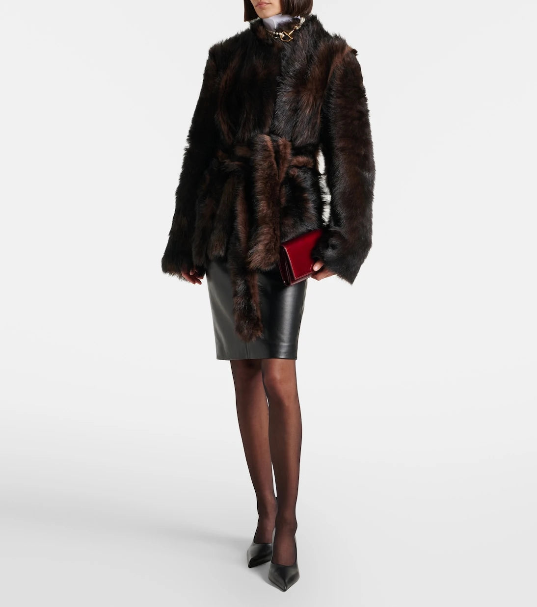 Nour Hammour - Elsa shearling wrap coat