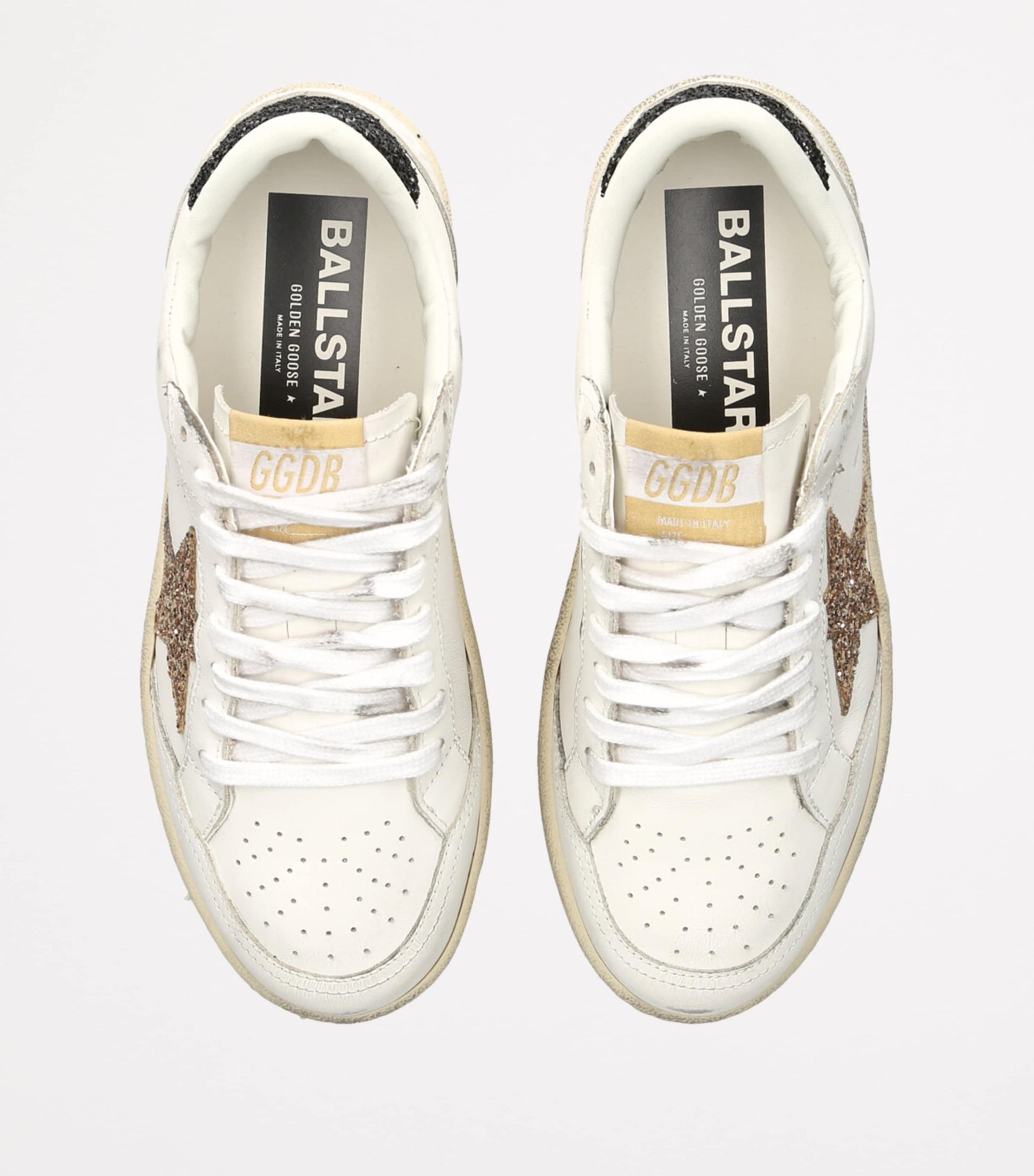 Golden Goose White Leather Ball Star Low-Top Sneakers