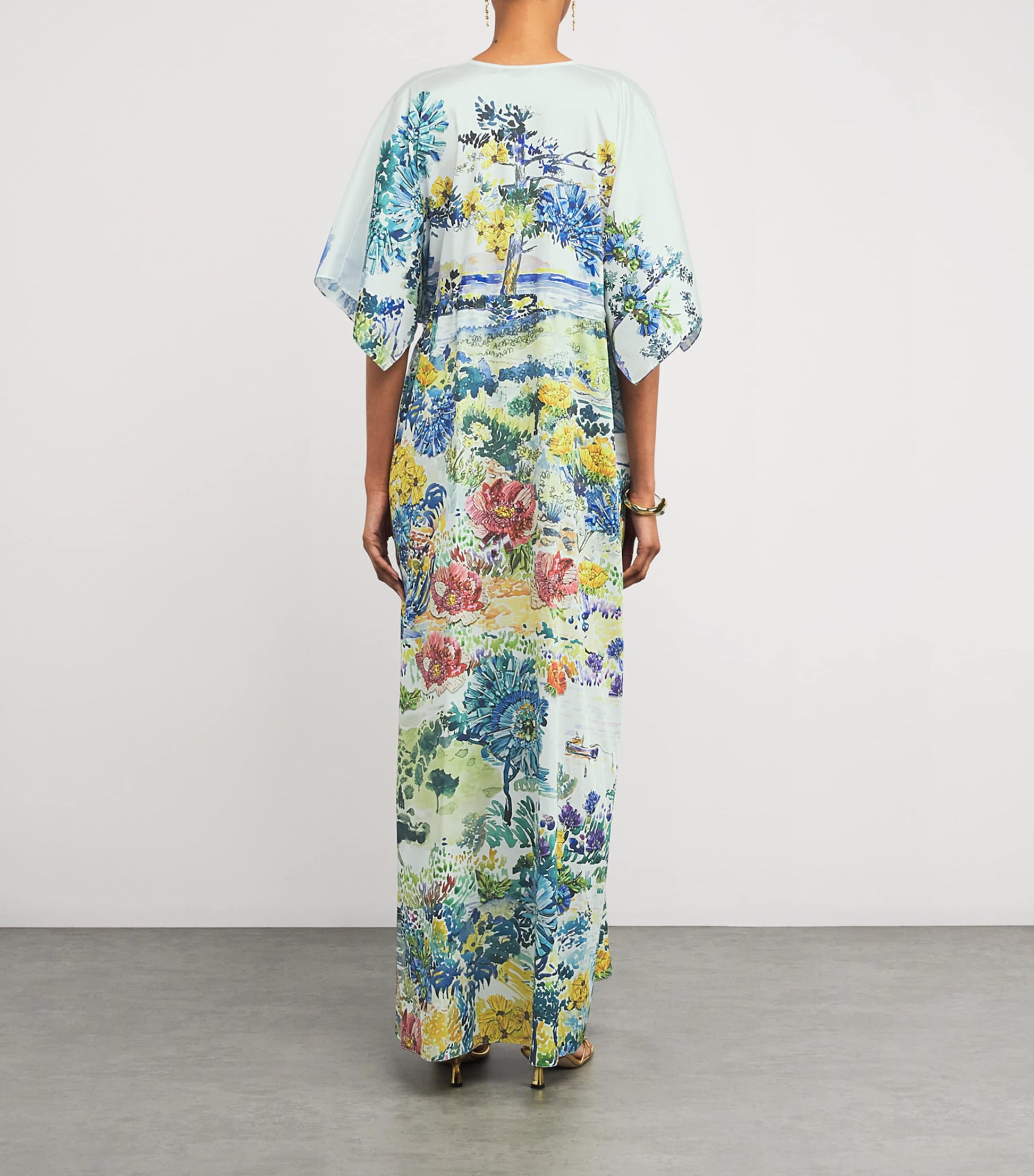 Multi Satin Tie-Waist Taormina Kaftan