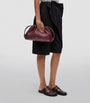 LOEWE Burgundy Leather Flamenco Purse