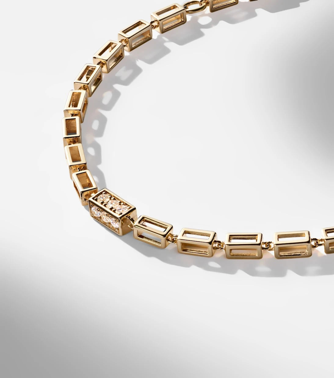 Suzanne Kalan - Block-Chain 18kt gold bracelet with diamonds