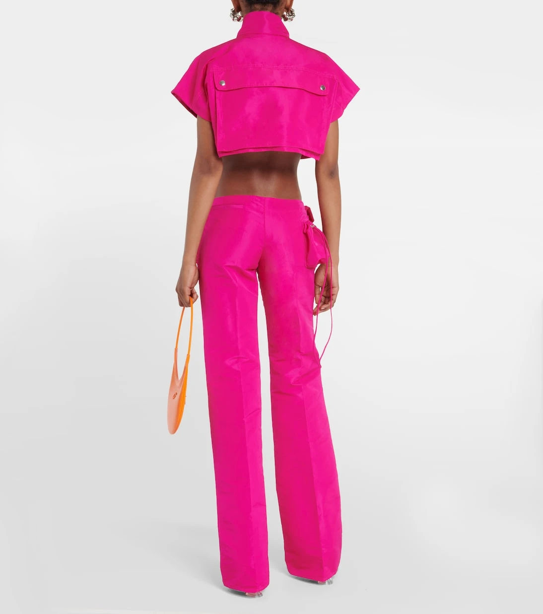 LaQuan Smith - Low-rise satin cargo pants