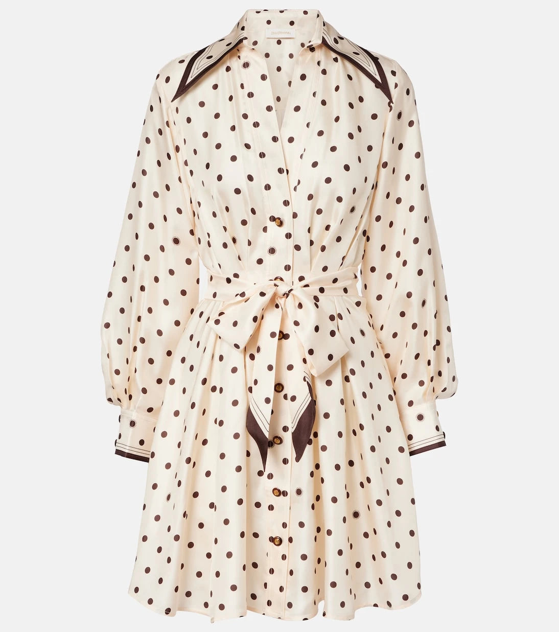 Zimmermann - Belted polka-dot silk shirt dress