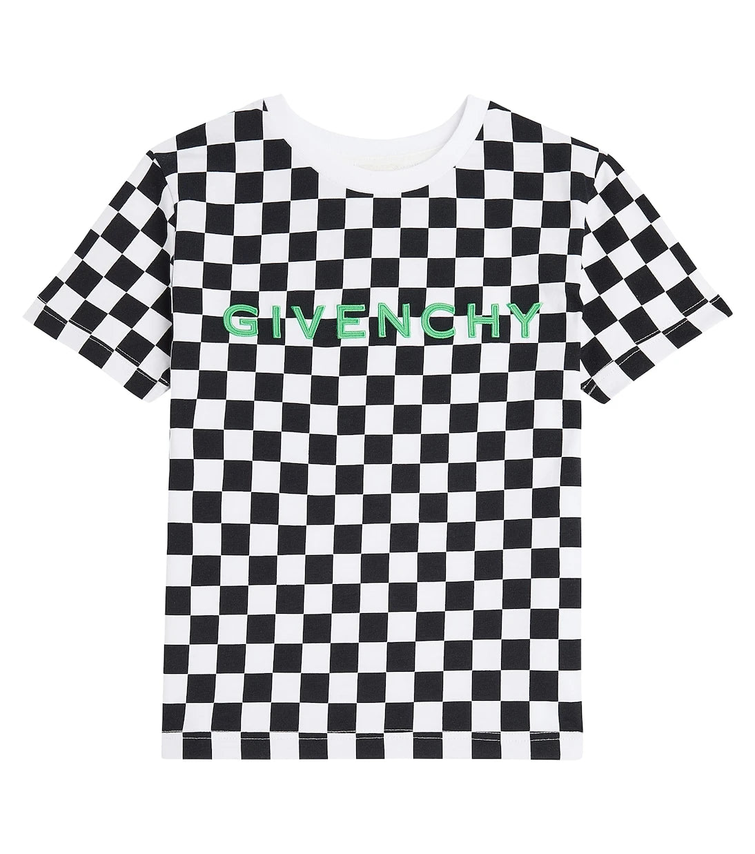 Givenchy Kids - تيشيرت جيرسيه قطن كاروهات بالشعار
