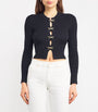Claudie Pierlot Blue Bow-Embellished Cut-Out Sweater