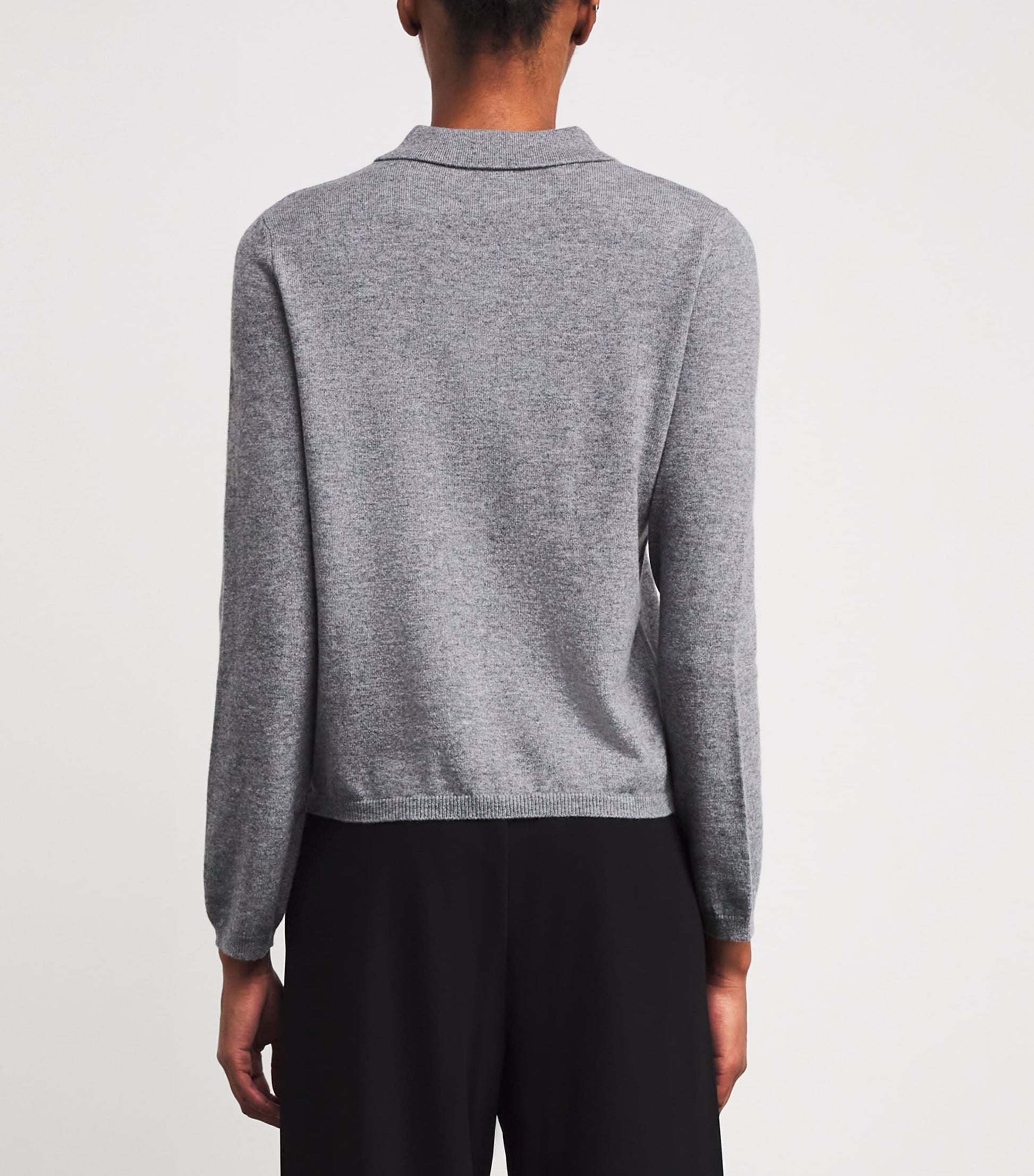 Grey Cashmere Minou Polo Sweater