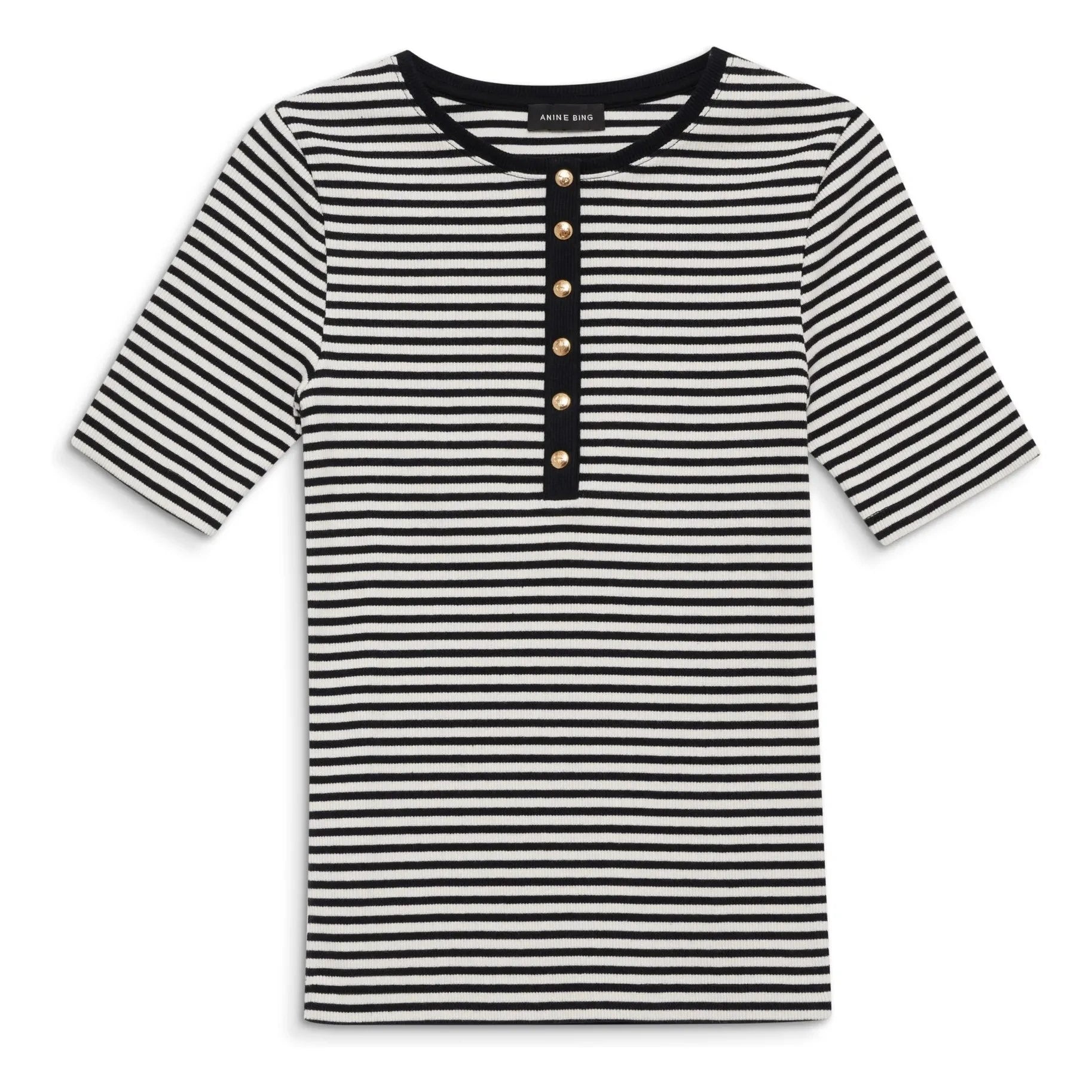 Anine Bing - Alessia Stripes T-shirt | Black