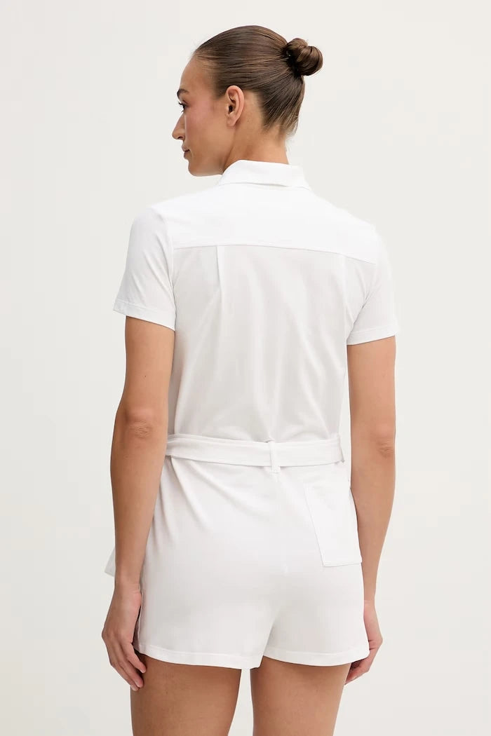 Lacoste pamuk ve elastanlı kadın tulum