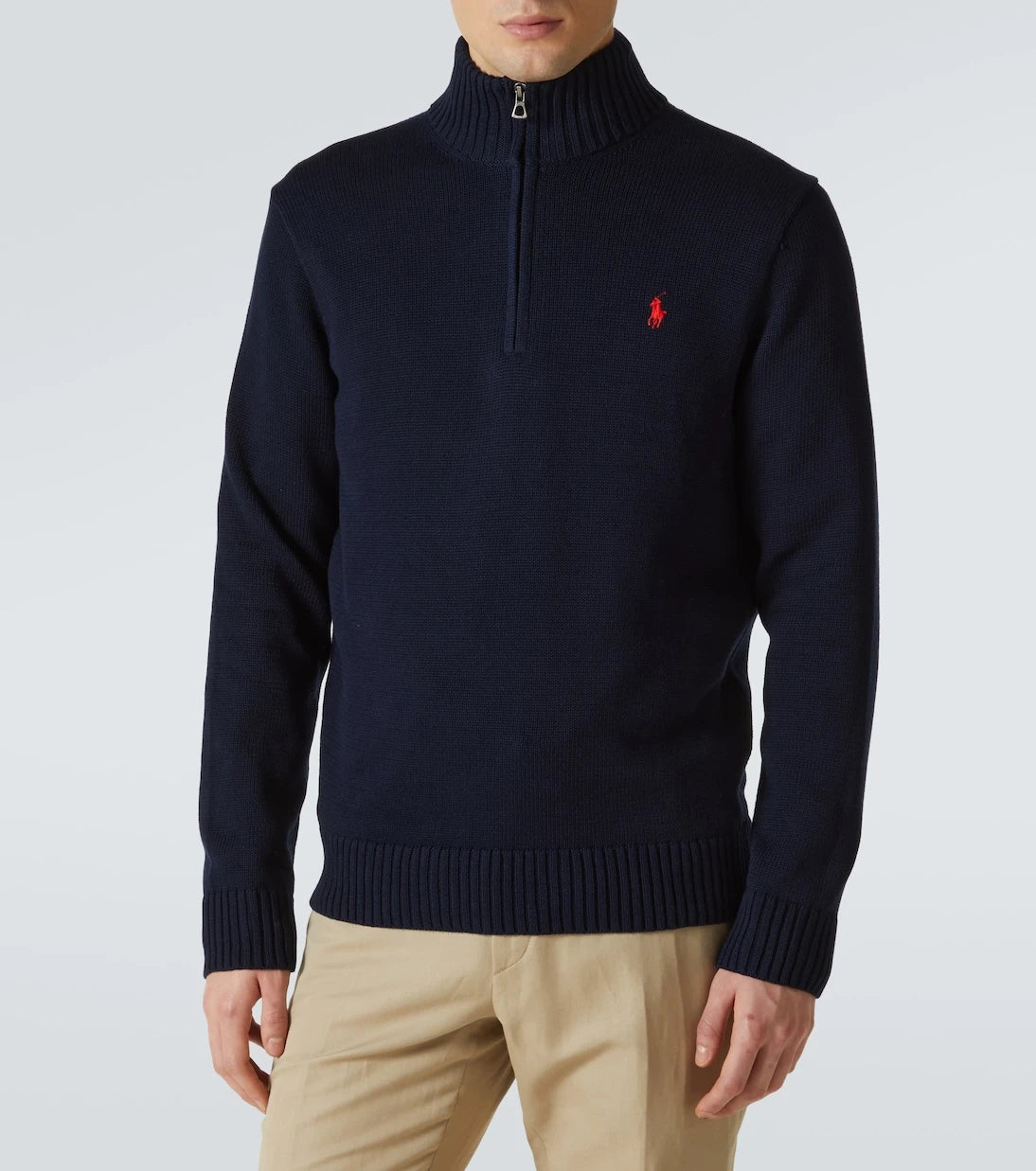 Polo Ralph Lauren - Logo cotton half-zip sweater