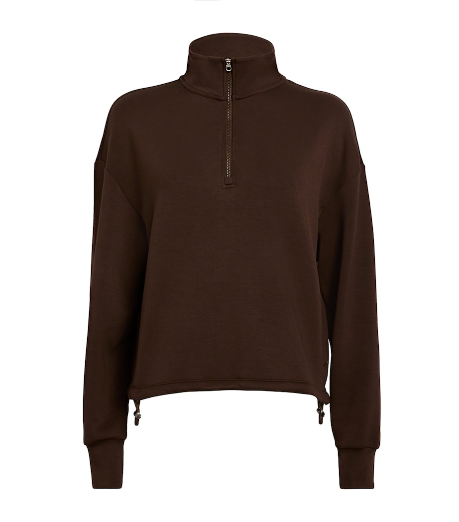 Brown Jersey Half-Zip Sian Sweatshirt