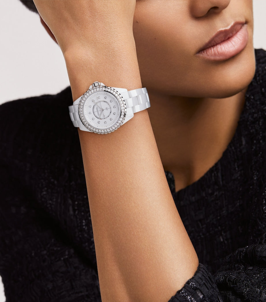 CHANEL Ceramic and Diamond J12 Watch 33mm