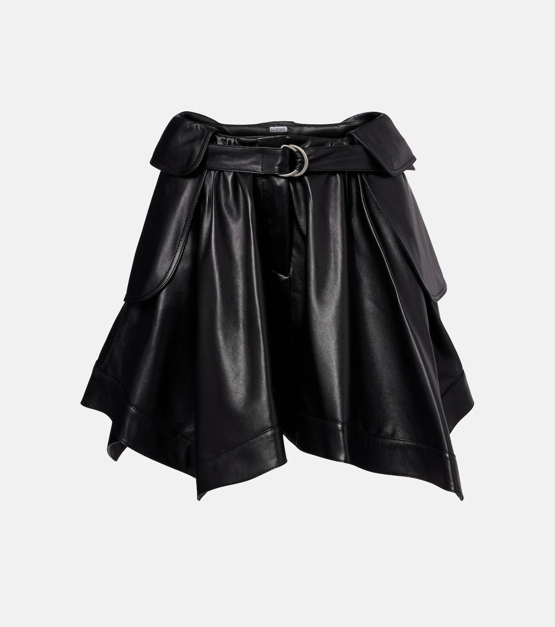 Loewe - Double L belted leather miniskirt