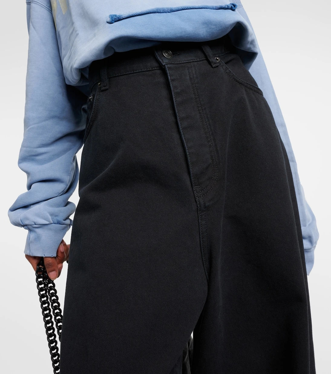 Balenciaga - جينز واسع الساق بخصر متوسط الارتفاع