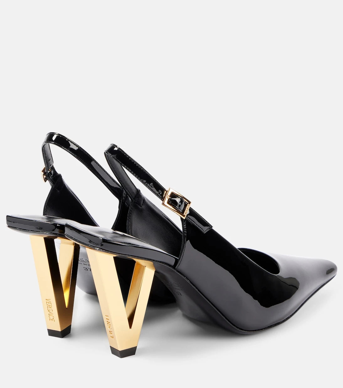 Versace - Patent leather slingback pumps