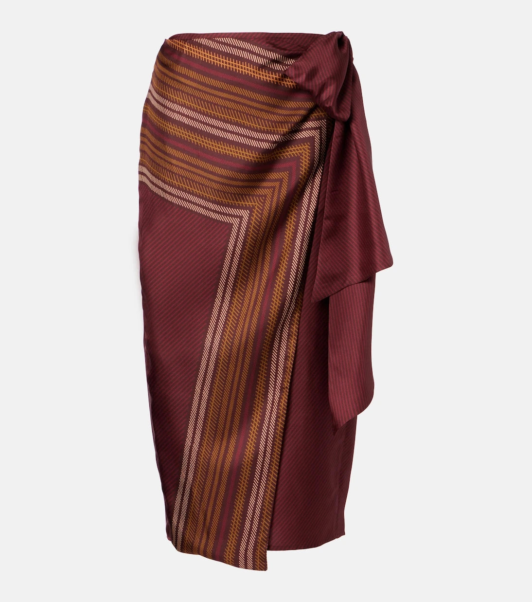Max Mara - Edro striped silk wrap skirt