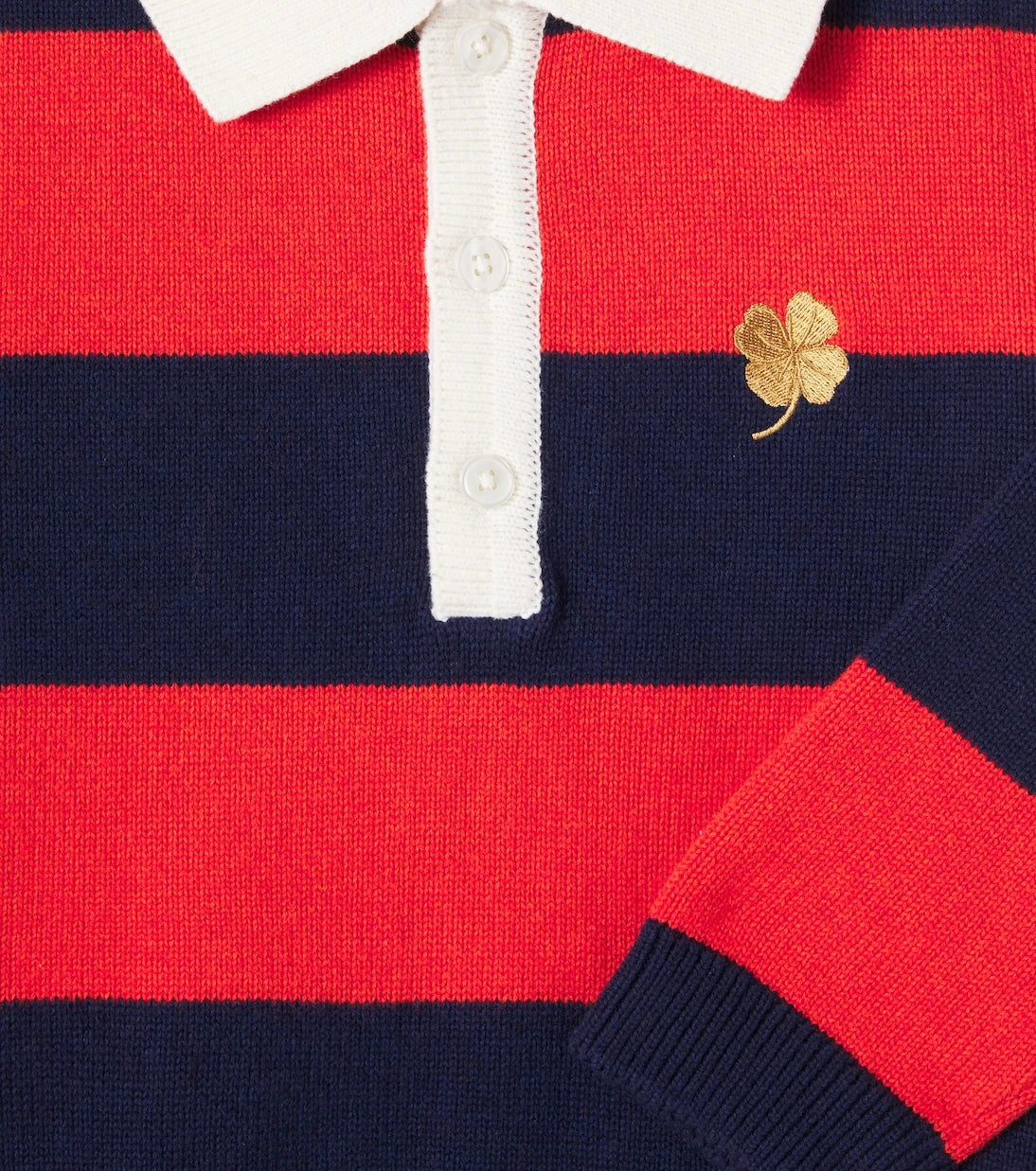 Mini Rodini - Striped cotton and wool polo sweater