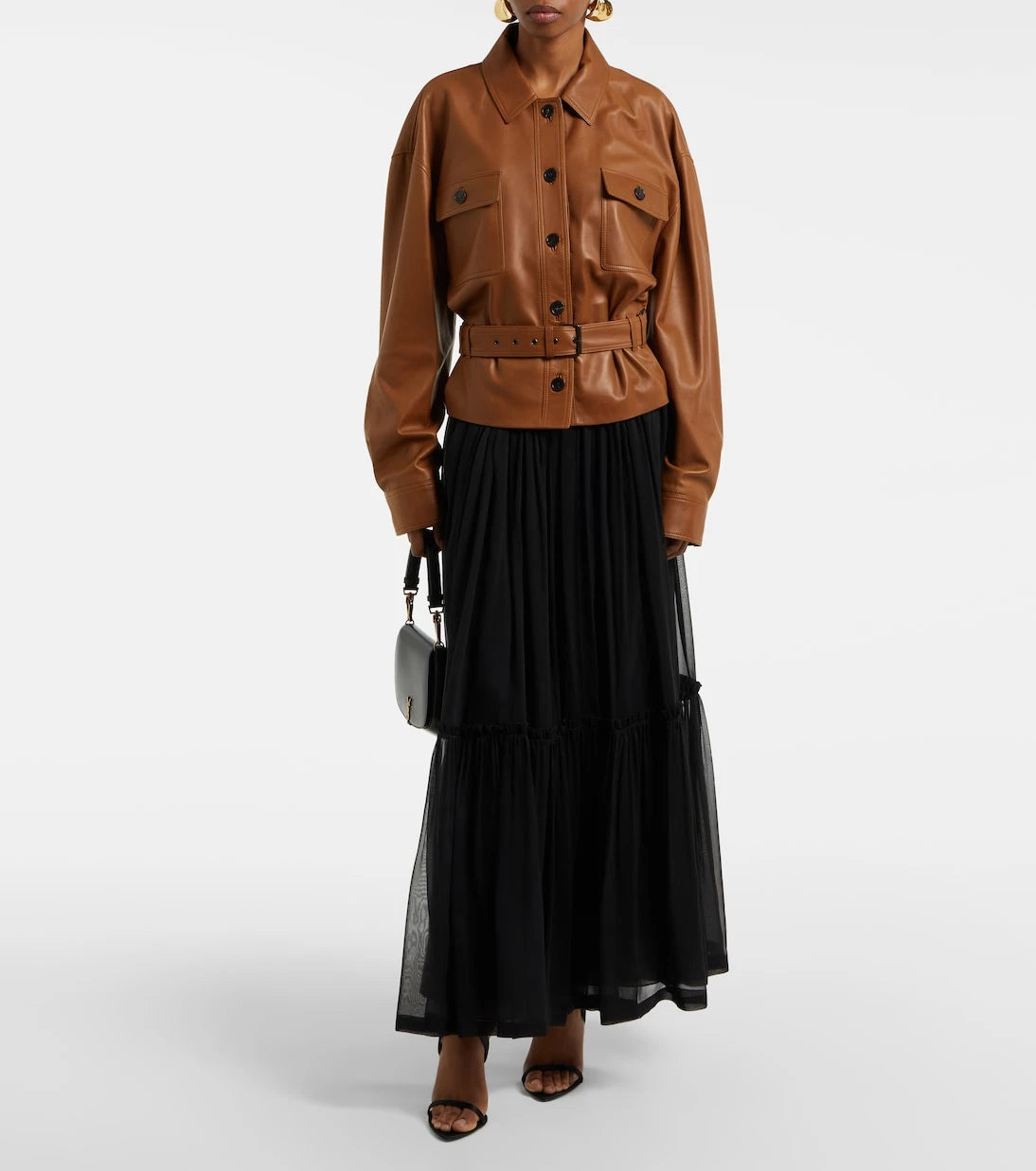 Saint Laurent - Saharienne cropped leather jacket