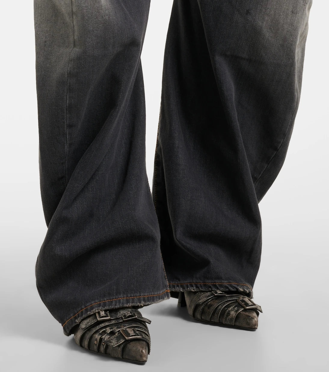 Acne Studios - 2006F distressed low-rise wide-leg jeans