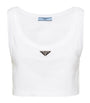 White Cotton Triangle Crop Top