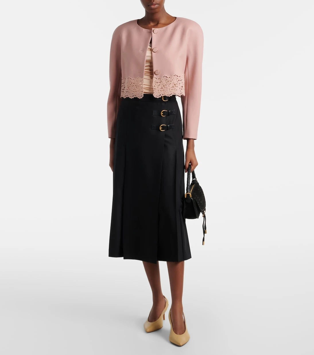 Chloé - Marcie Small studded suede shoulder bag