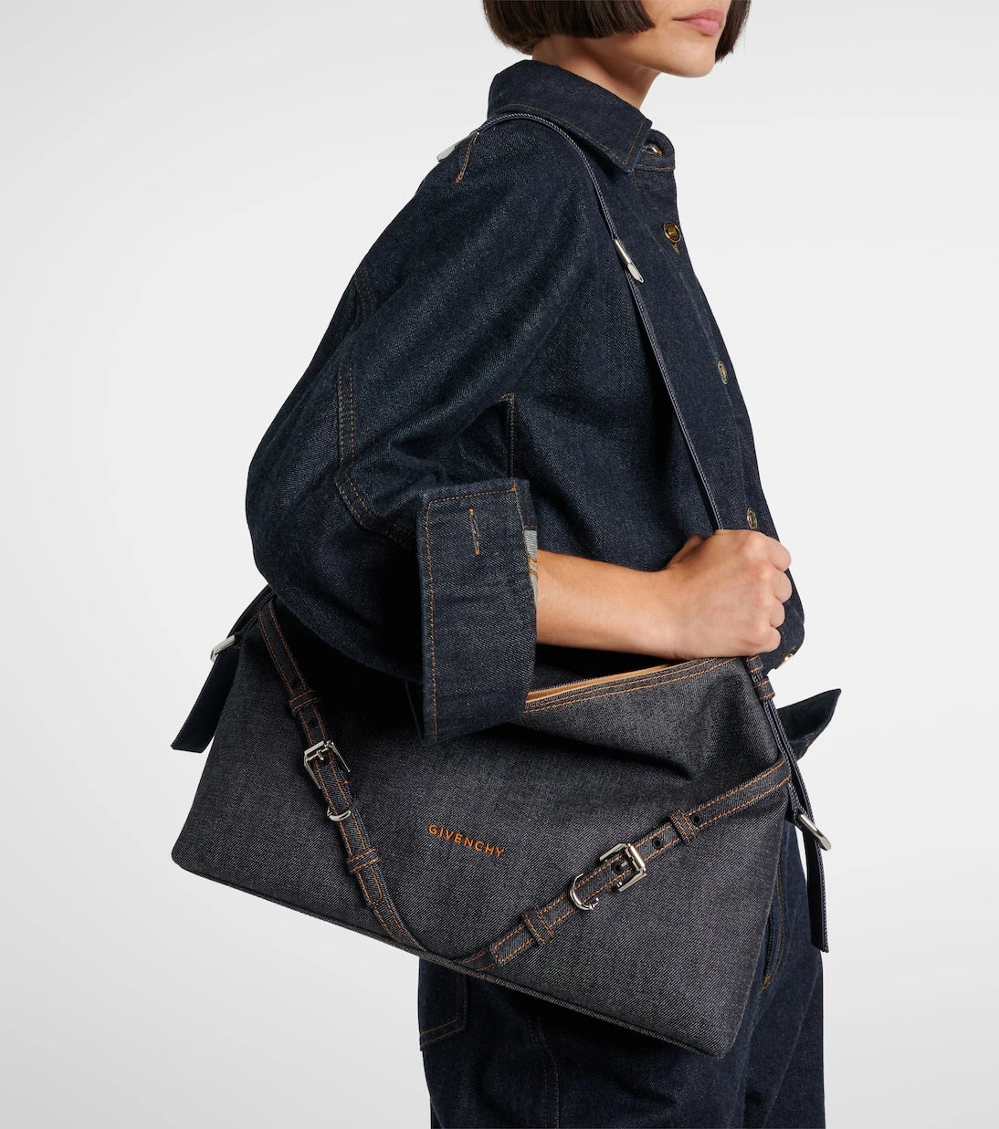 Givenchy - Voyou Medium denim shoulder bag