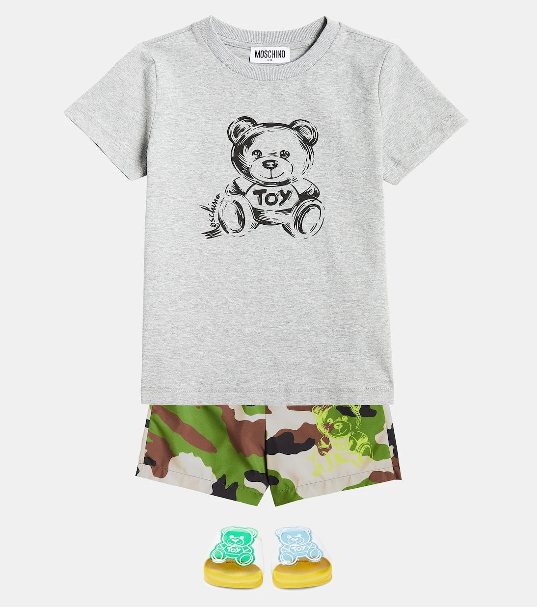 Moschino Kids - Teddy Bear camouflage swim trunks