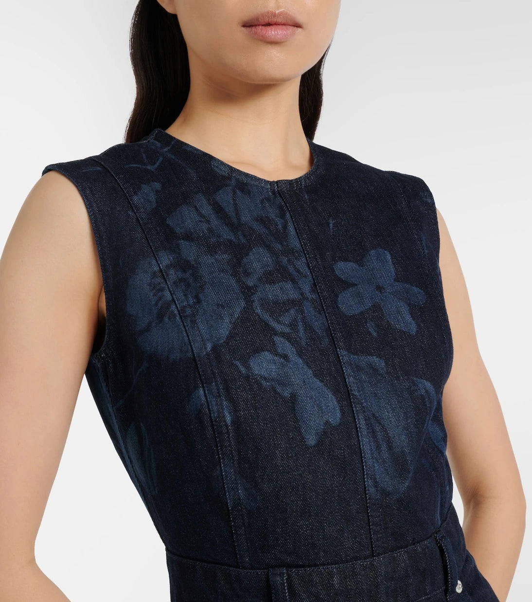 Erdem - Floral denim midi dress