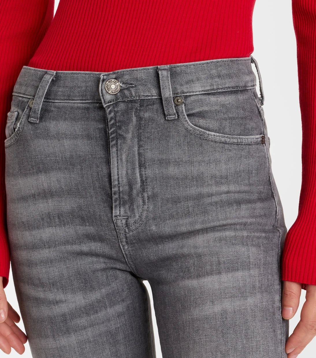 7 For All Mankind - بنطلون جينز مودرن دوجو واسع بخصر عالٍ