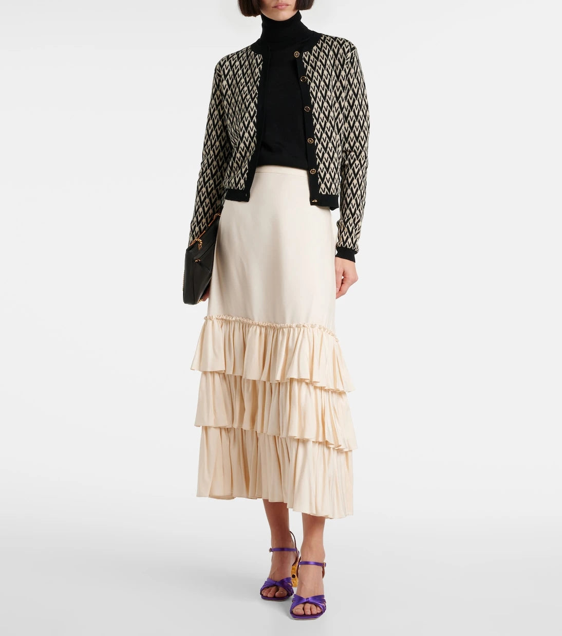 Valentino - Ruffled silk maxi skirt