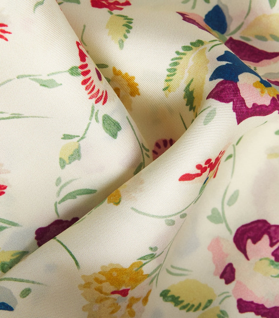 DÔEN Multi Silk-Blend Satin Elowette Midi Skirt