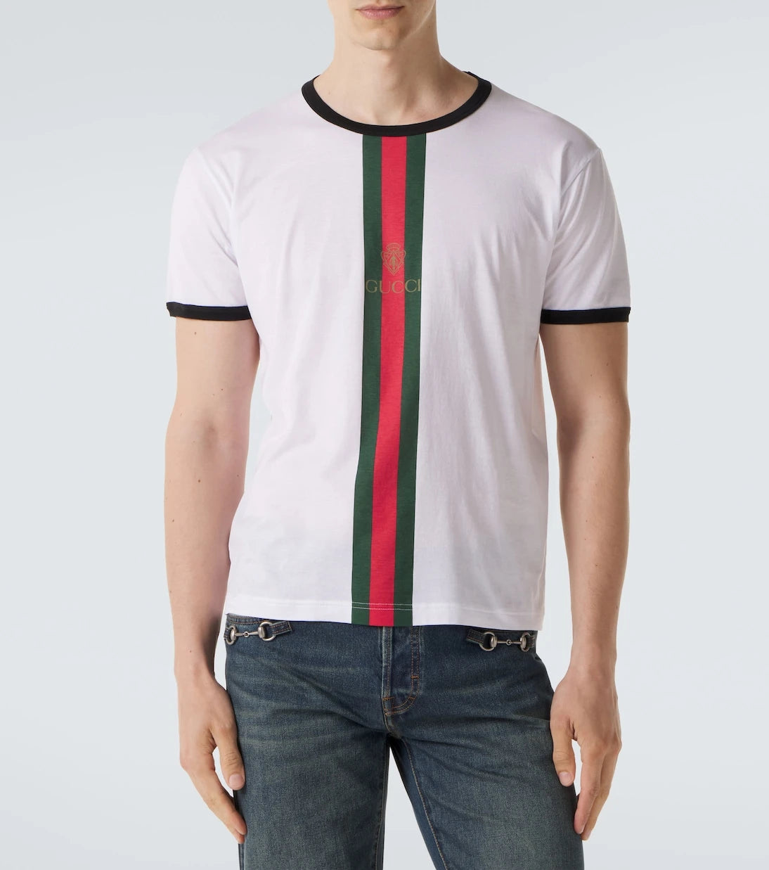 Gucci - Web Stripe cotton T-shirt