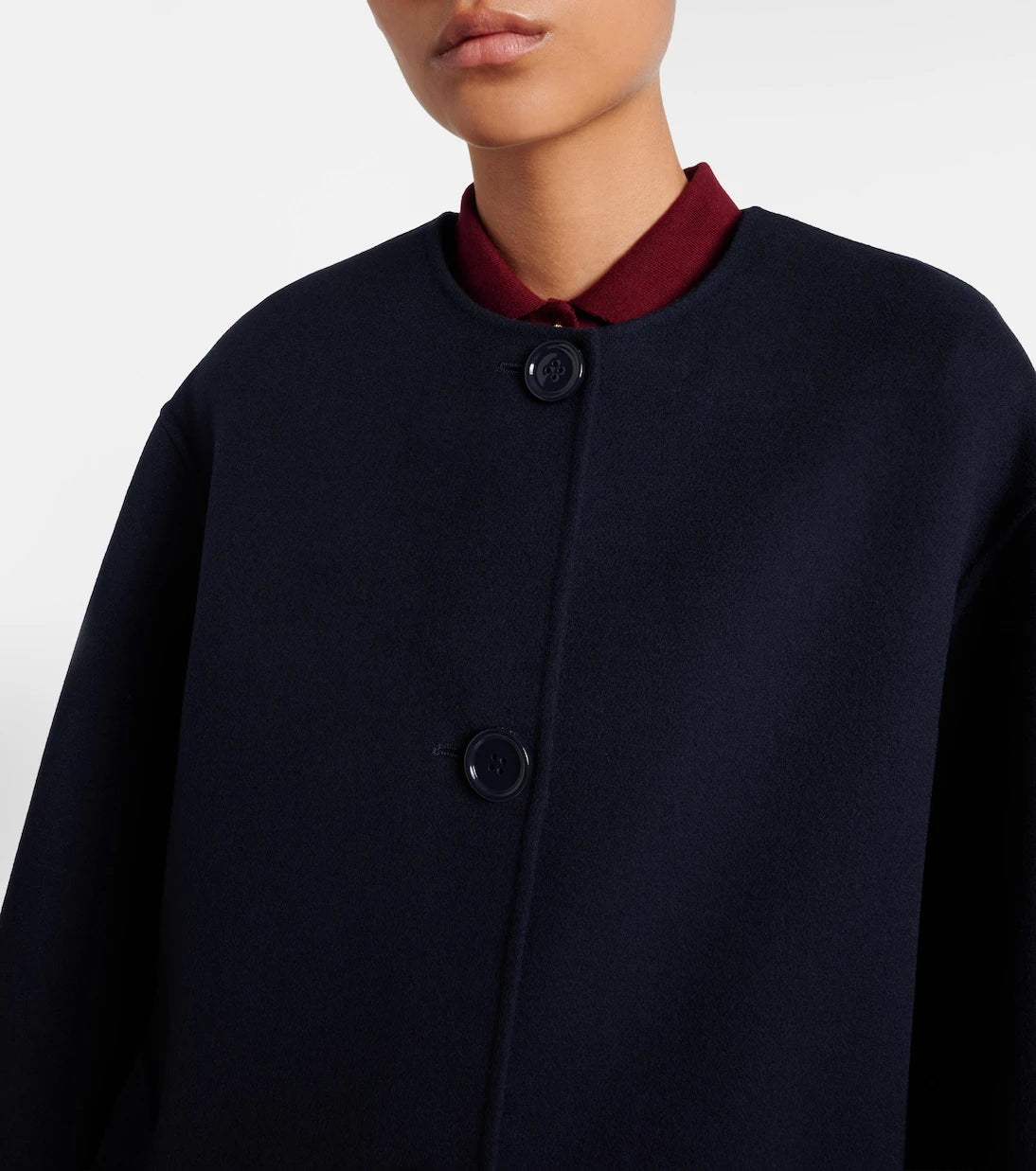 'S Max Mara - Scarf-detail virgin wool coat