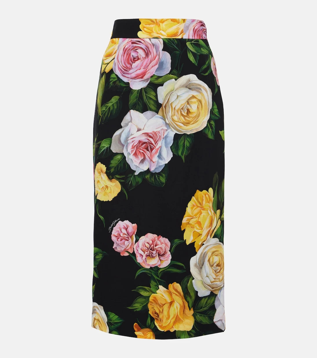 Dolce&Gabbana - Floral silk-blend charmeuse midi skirt