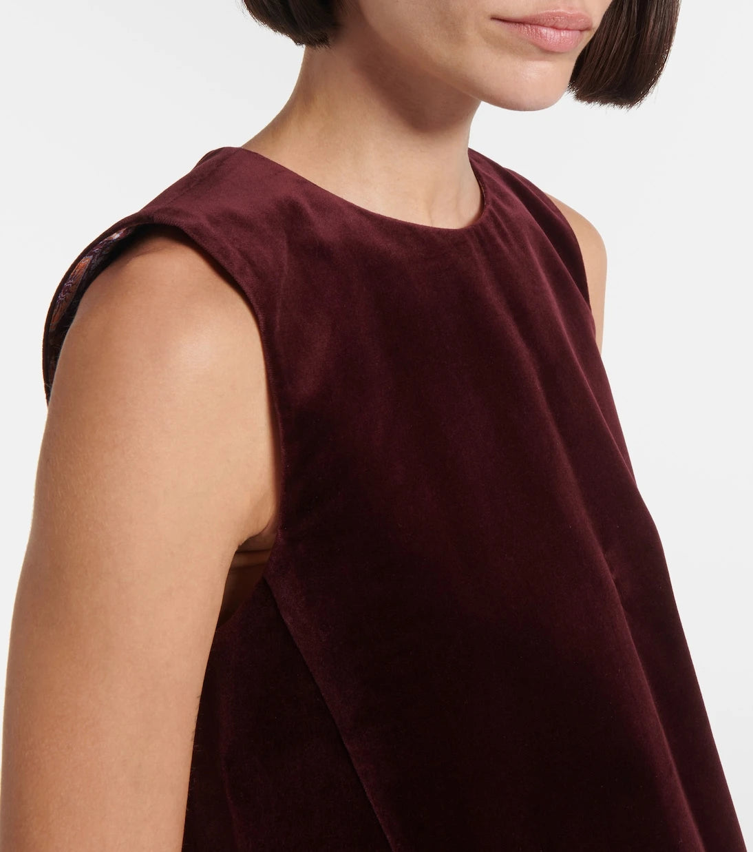 La DoubleJ - La Scala feather-trimmed cotton velvet top