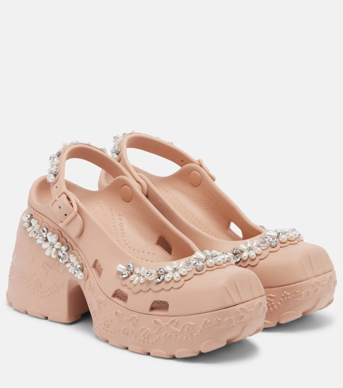 Simone Rocha - حذاء كروكس بكعب مزين ومفتوح من الخلف